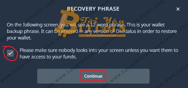 Tạo ví ADA coin mới trên Daedalus. Ảnh 3
