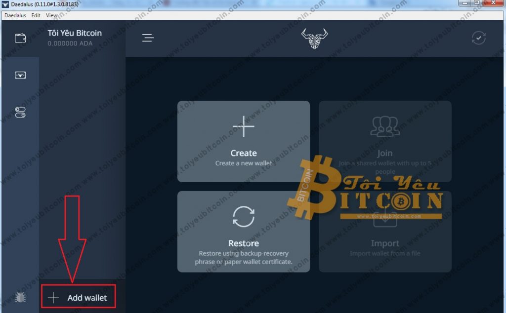 Tạo ví ADA coin mới trên Daedalus. Ảnh 1