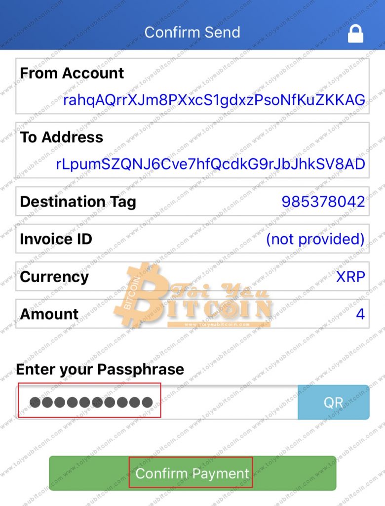 Rút XRP từ ví Toast Wallet. Ảnh 3