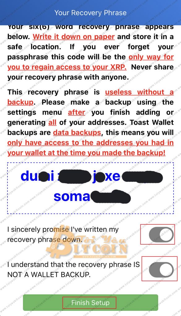 Cài đặt ví Toast Wallet trên điện thoại. Ảnh 6