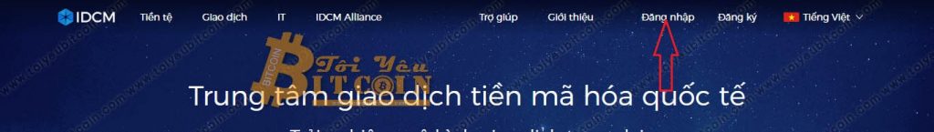 Đăng nhập vào sàn IDCM. Ảnh 1