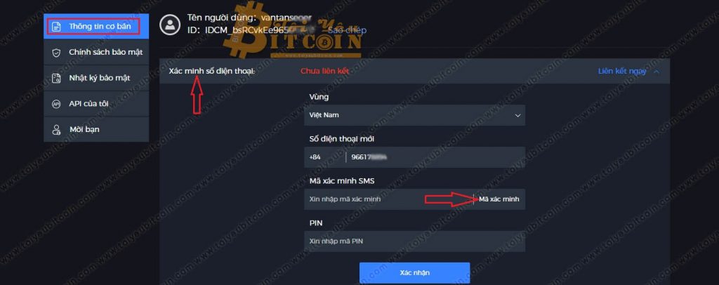 Xác minh số điện thoại với IDCM. Ảnh 2