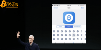 Icon với biểu tượng (glyph) Bitcoin xuất hiện trong iOS 12 của Apple
