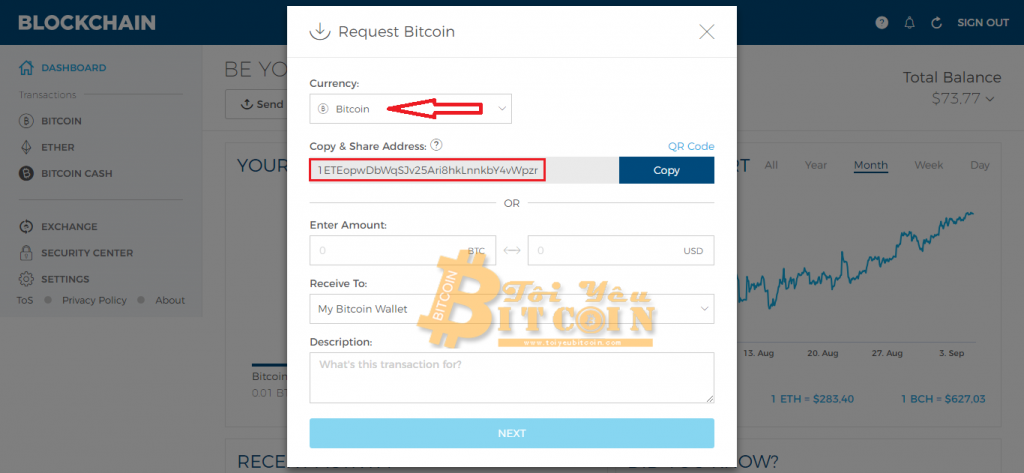 Nạp Bitcoin vào ví Blockchain. Ảnh 2