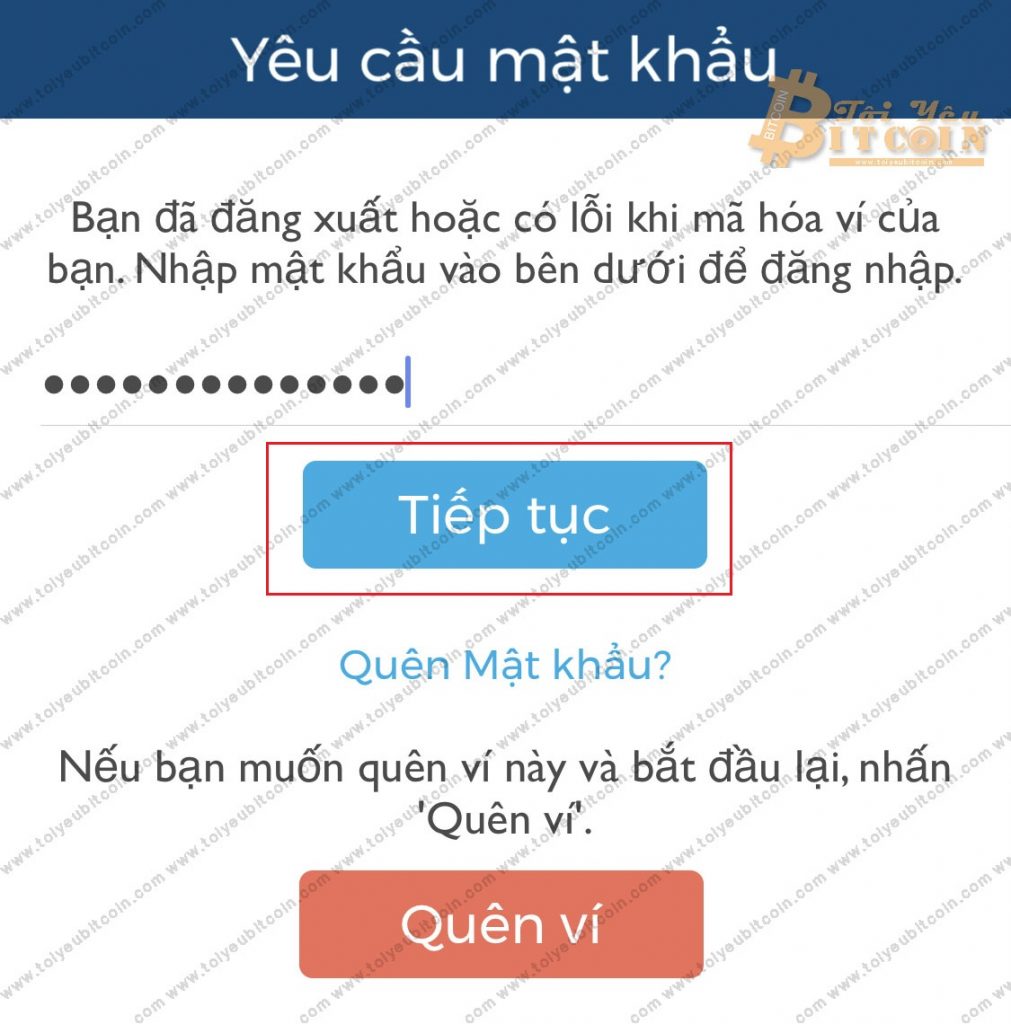 Đăng nhập ví Blockchain trên điện thoại. Ảnh 12