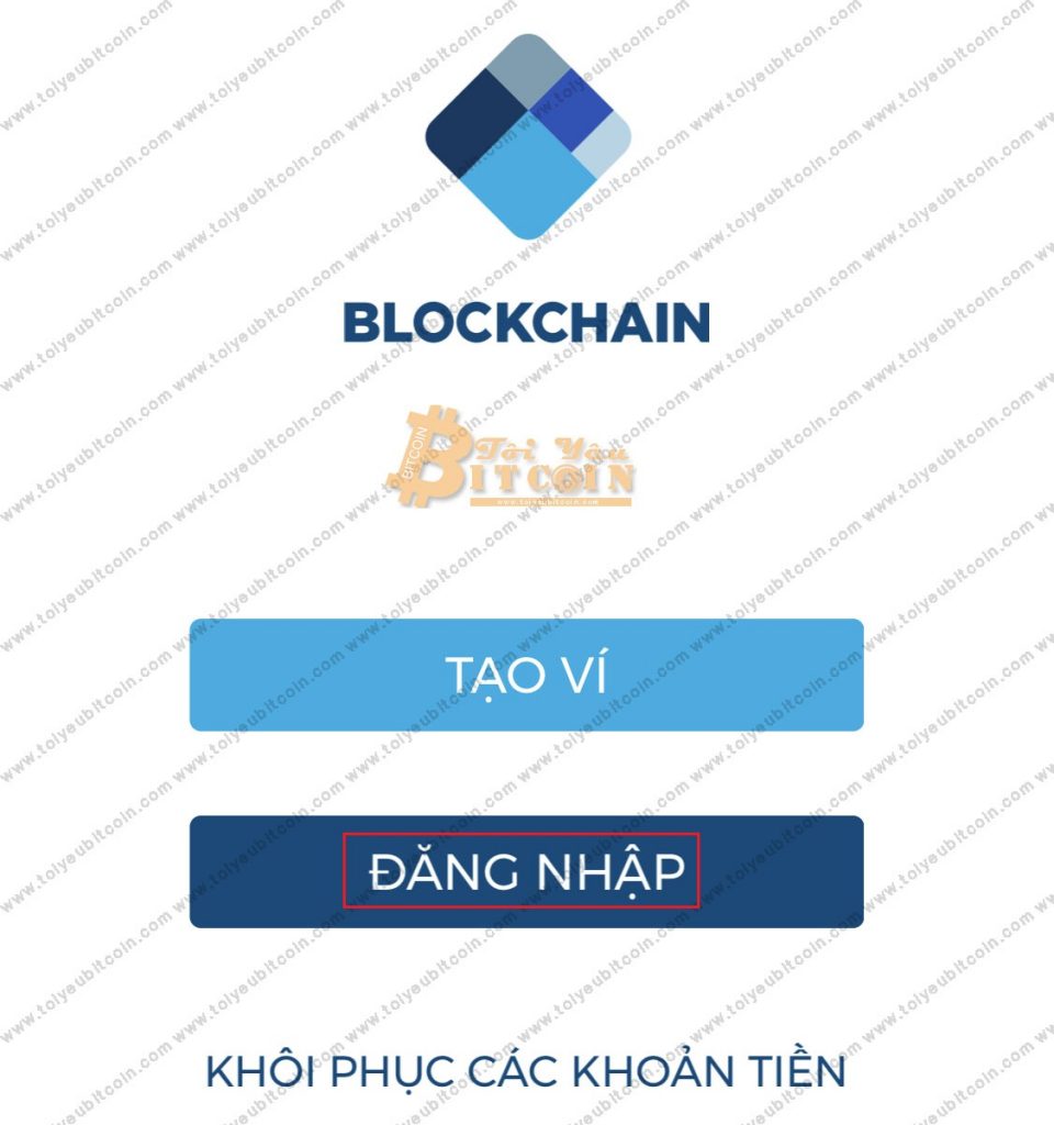 Đăng nhập ví Blockchain trên điện thoại. Ảnh 1