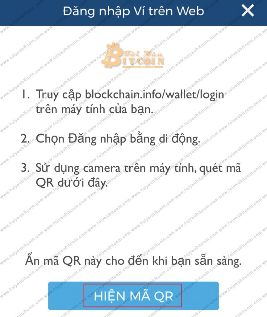 Đăng nhập ví Blockchain trên Web. Ảnh 1