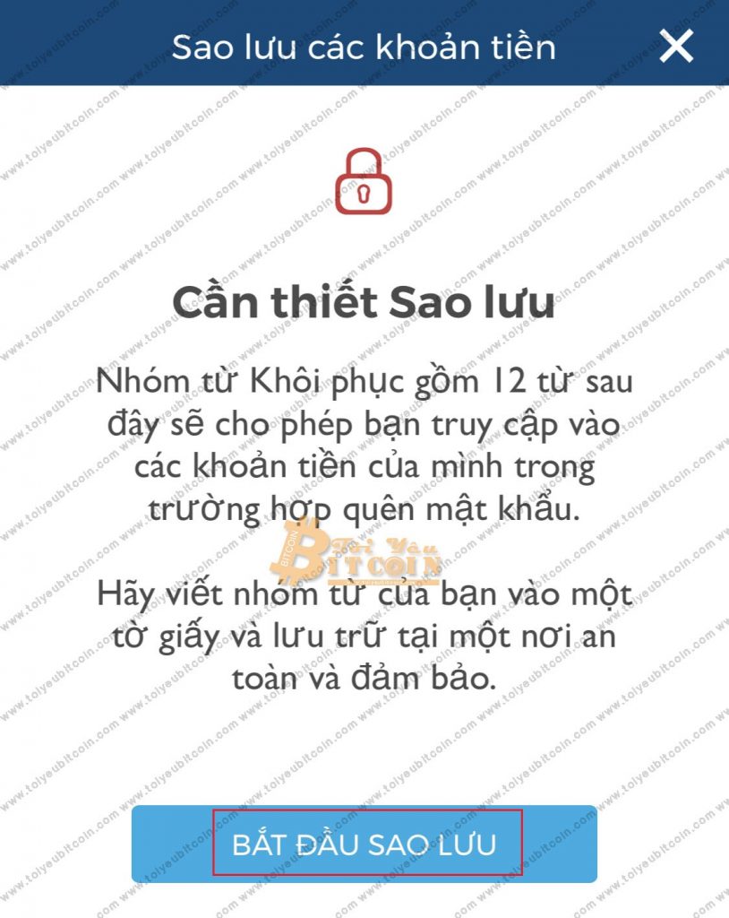 Sao lưu ví Blockchain. Ảnh 1