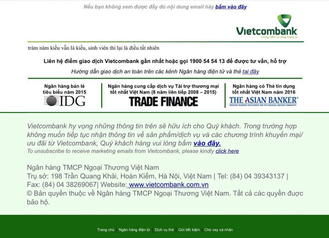 Trước đây Vietcombank cũng gặp tình trạng tương tự.