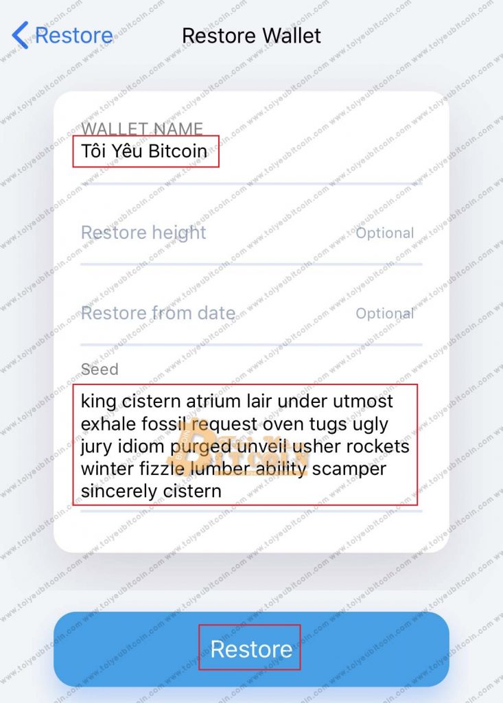 Khôi phục ví Monero trên CakeWallet. Ảnh 5