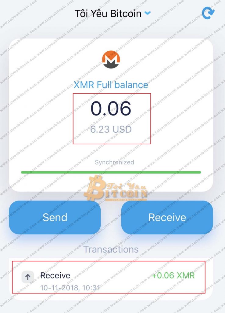 Nạp tiền XMR vào Cake Wallet. Ảnh 3