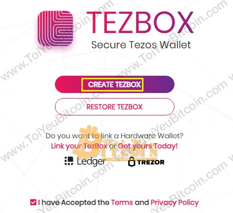 Tạo ví Tezos coin trên TezBox. Ảnh 2