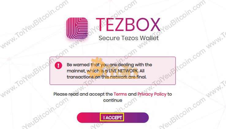 Tạo ví Tezos coin trên TezBox. Ảnh 1