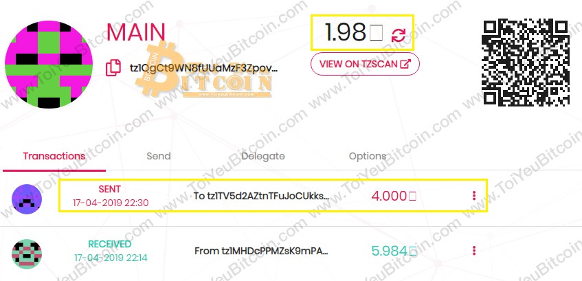 Cách rút tiền XTZ coin từ ví TezBox. Ảnh 6
