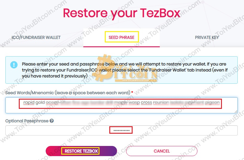 Khôi phục ví TezBox. Ảnh 3