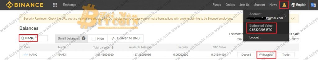 Nạp tiền vào ví Nano Wallet. Ảnh 1