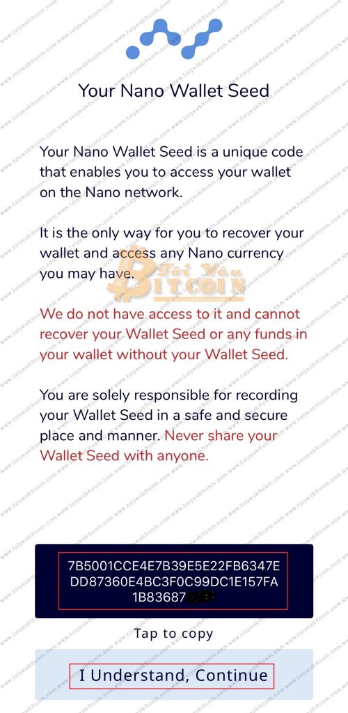 Tạo ví Nano coin trên điện thoại. Ảnh 5