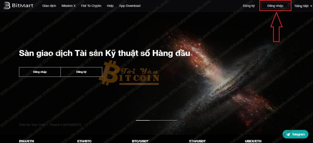 Đăng nhập vào sàn BitMart. Ảnh 1