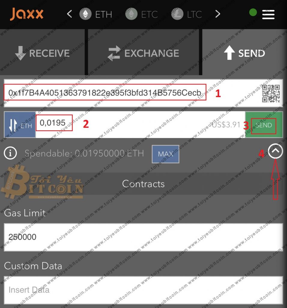 Rút tiền từ ví JAXX. Ảnh 2