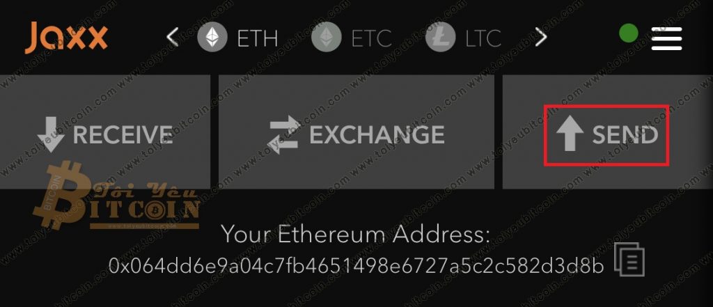 Rút tiền từ ví JAXX. Ảnh 1