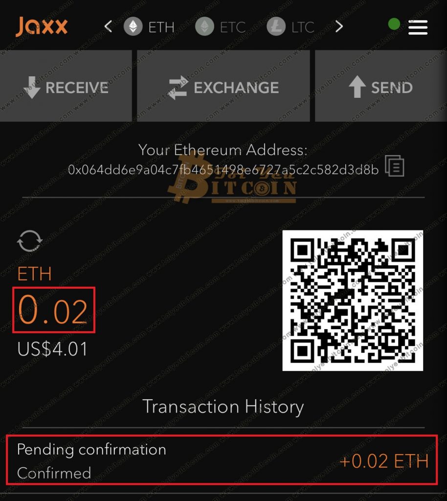 Cách nạp tiền vào ví JAXX