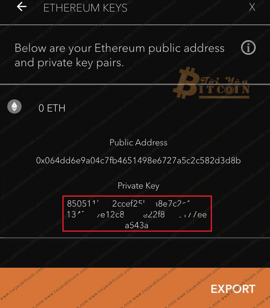 Cách lấy Private key trên ví JAXX. Ảnh 4