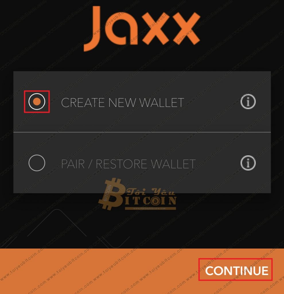Tạo ví Jaxx trên điện thoại. Ảnh 3
