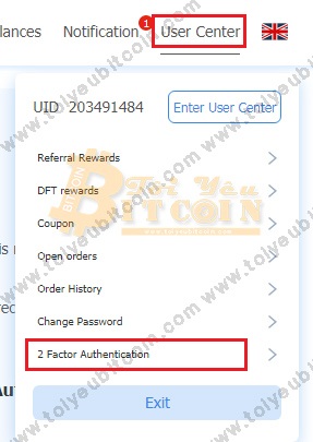 Bật bảo mật 2FA sàn DigiFinex. Ảnh 1