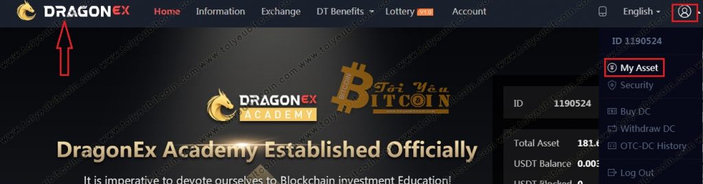 Rút tiền từ sàn DragonEX. Ảnh 1