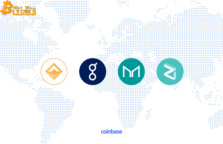 Coinbase niêm yết 4 token mới