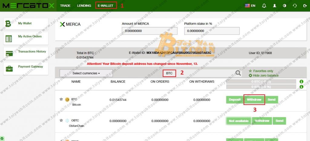 Rút tiền từ sàn Mercatox. Ảnh 1