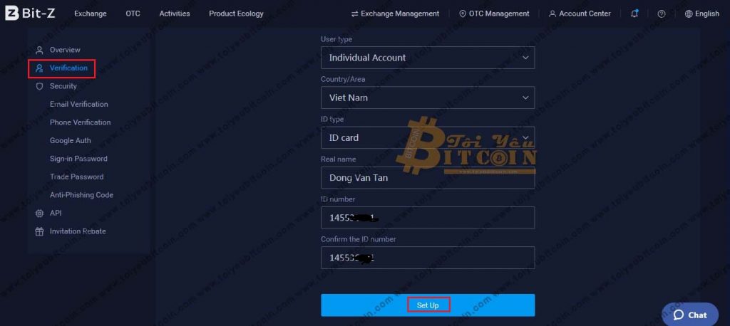 Xác minh tài khoản BitZ. Ảnh 1