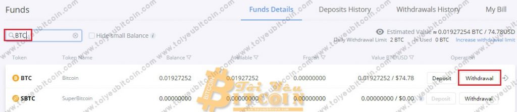 Rút tiền từ Bibox. Ảnh 2