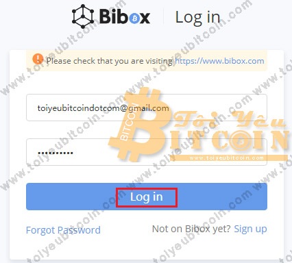 Đăng nhập vào sàn Bibox. Ảnh 2