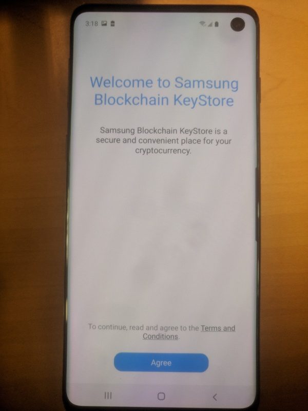 Ứng dụng Samsung Blockchain KeyStore trên thiết bị được cho là Galaxy S10