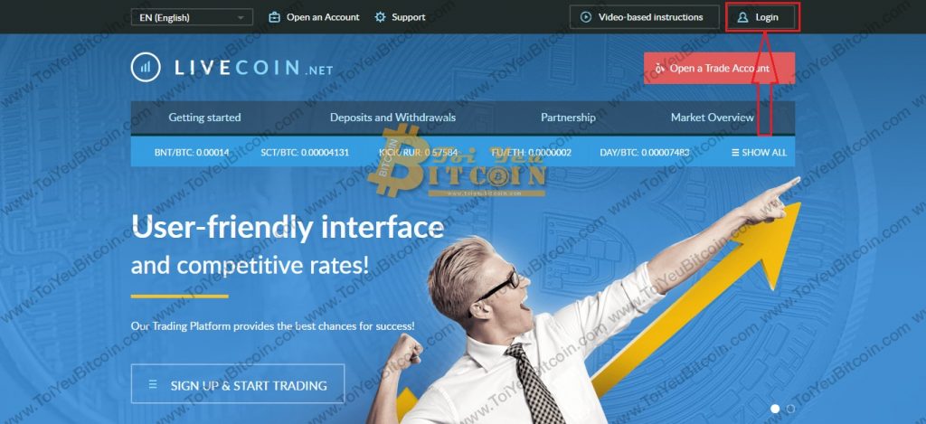 Cách đăng nhập vào sàn Livecoin. Ảnh 1