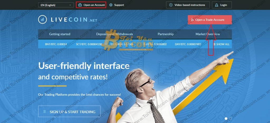 Đăng ký tạo tài khoản sàn Livecoin. Ảnh 1