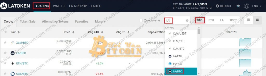 Cách trade coin trên sàn LAToken. Ảnh 1