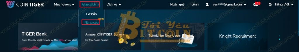 Cách trade coin trên sàn CoinTiger. Ảnh 1