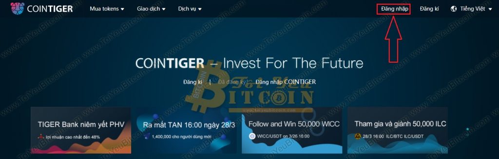 Đăng nhập vào CoinTiger. Ảnh 1