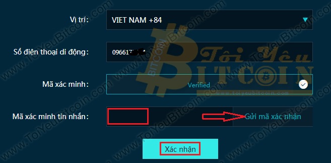Xác minh SĐT với CoinTiger. Ảnh 3