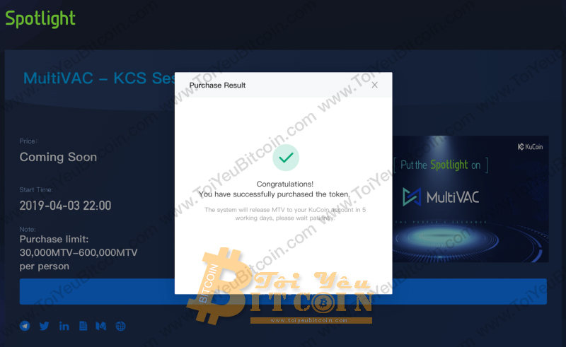 Cách mua token IEO trên Kucoin Spotlight. Ảnh 6