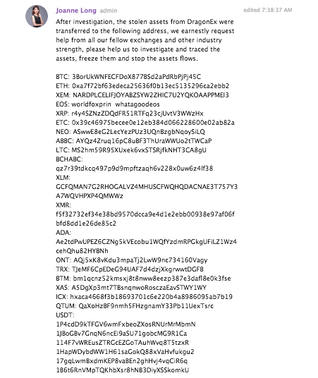 Telegram của DragonEx