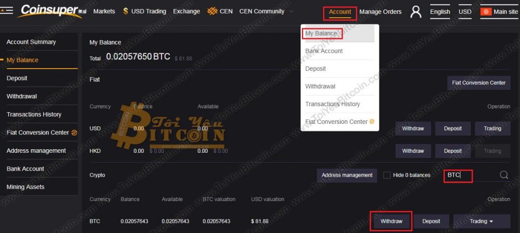 Cách rút tiền từ sàn Coinsuper. Ảnh 1