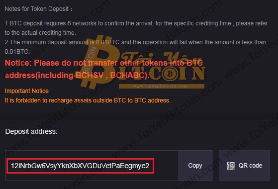 Cách nạp tiền vào sàn Coinsuper. Ảnh 2