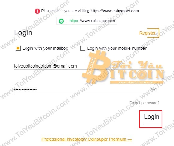 Cách đăng nhập vào Coinsuper. Ảnh 2