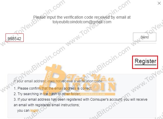 Cách đăng ký tạo tài khoản Coinsuper. Ảnh 3