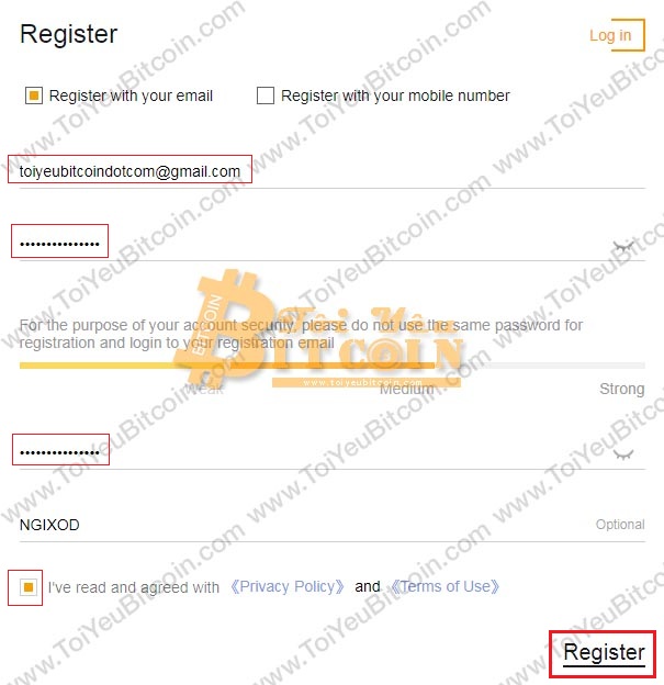 Cách đăng ký tạo tài khoản Coinsuper. Ảnh 1