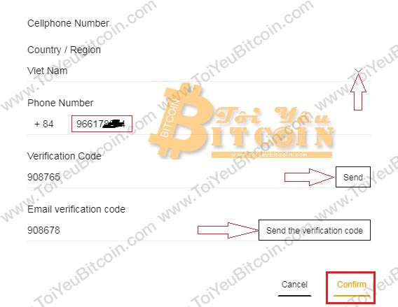 Cách xác minh SĐT với sàn Coinsuper. Ảnh 2
