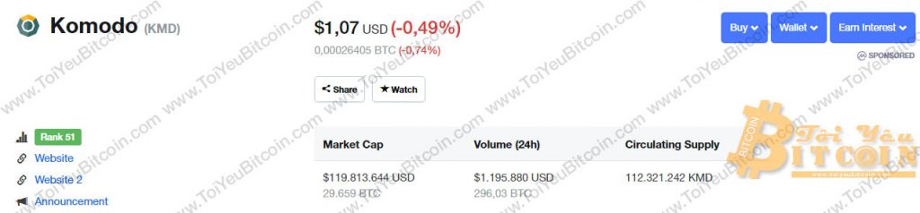 Tỷ giá KMD coin